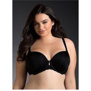 Black lace & microfiber sexy T-shirt bra